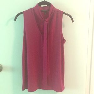 Dressy Pink tank dress shirt with front tie bow